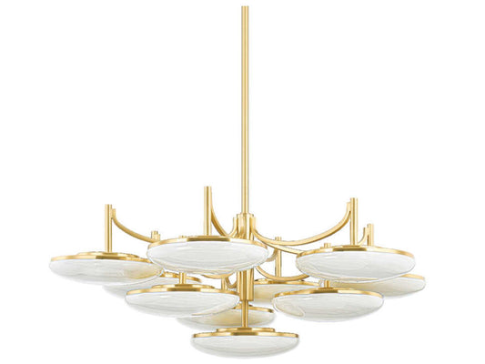 Hudson Valley 10-Light Bregman Aged Brass Glass LED Chandelier