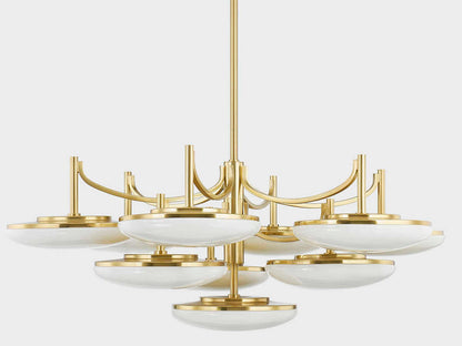 Hudson Valley 10-Light Bregman Aged Brass Glass LED Chandelier