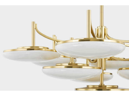 Hudson Valley 10-Light Bregman Aged Brass Glass LED Chandelier