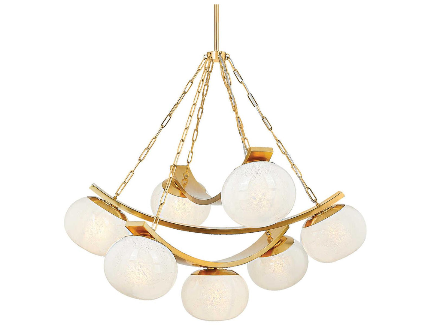Hudson Valley Duxbury 7-Light Globe Chandelier in Aged Brass