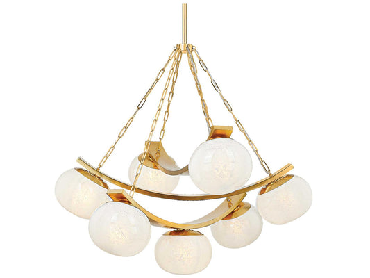 Hudson Valley Duxbury 7-Light Globe Chandelier in Aged Brass