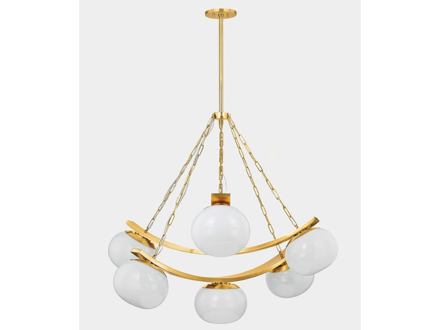 Hudson Valley Duxbury 7-Light Globe Chandelier in Aged Brass