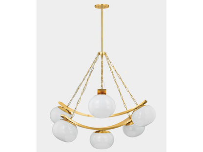 Hudson Valley Duxbury 7-Light Globe Chandelier in Aged Brass