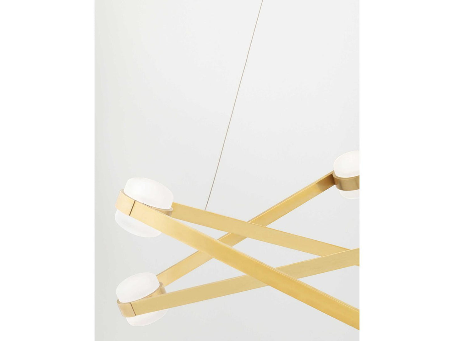 Hudson Valley Orbit 6-Light Integrated LED Chandelier in Aged Brass with Opal Glass