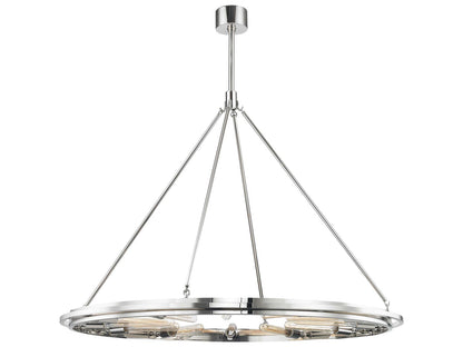 Hudson Valley 12-Light Chambers Polished Nickel Round Chandelier