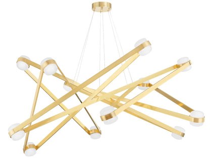 Hudson Valley Orbit 12-Light Aged Brass Integrated LED Geometric Sputnik Chandelier