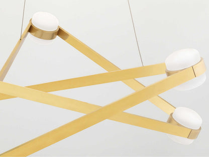 Hudson Valley Orbit 12-Light Aged Brass Integrated LED Geometric Sputnik Chandelier