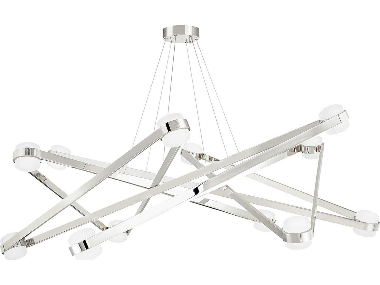 Hudson Valley 12-Light Orbit LED Chandelier in Polished Nickel