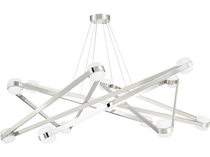 Hudson Valley 12-Light Orbit LED Chandelier in Polished Nickel