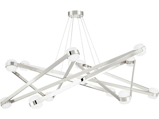 Hudson Valley 12-Light Orbit LED Chandelier in Polished Nickel