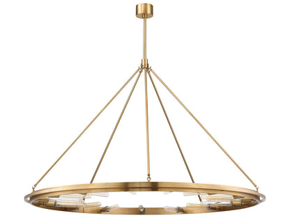 Hudson Valley Chambers 15-Light Round Chandelier in Aged Brass