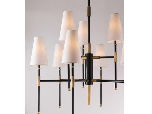 Hudson Valley 15-Light Bowery Empire Tiered Chandelier in Aged Old Bronze