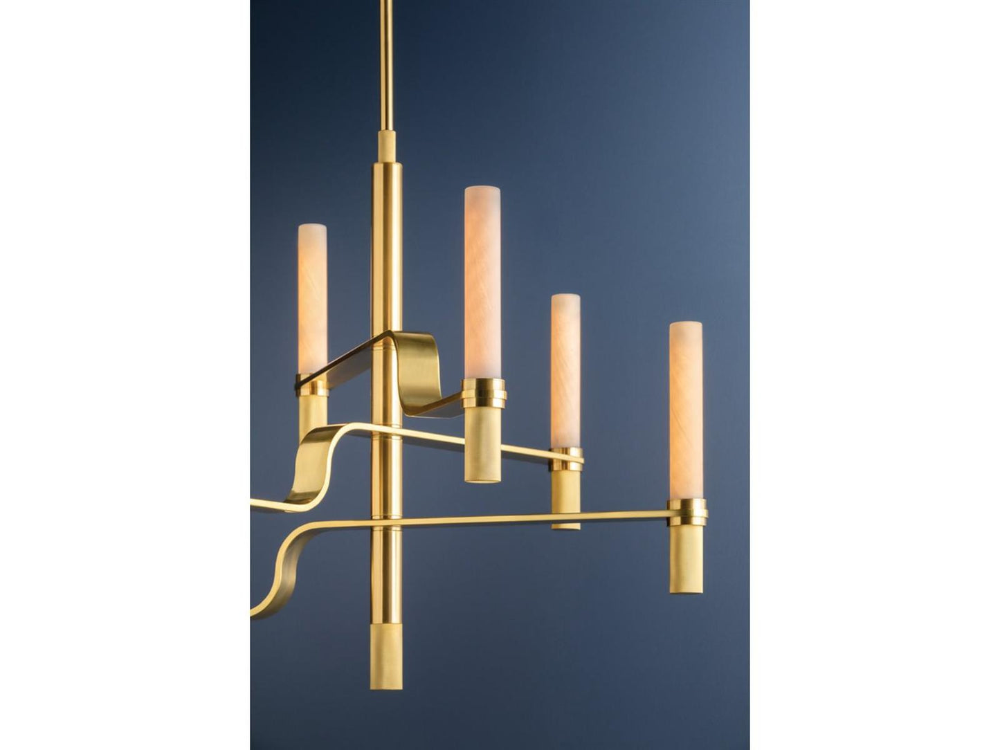 Hudson Valley Allentown 6-Light Modern Integrated LED Chandelier in Aged Brass