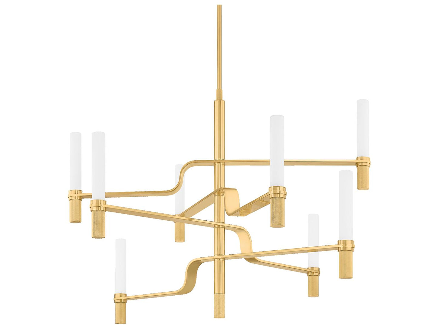 Hudson Valley Allentown 8-Light Integrated LED Chandelier in Aged Brass