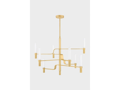Hudson Valley Allentown 8-Light Integrated LED Chandelier in Aged Brass