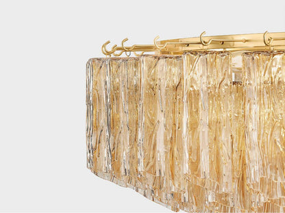 Hudson Valley 21-Light Watertown Chandelier in Aged Brass with Tronchi Glass