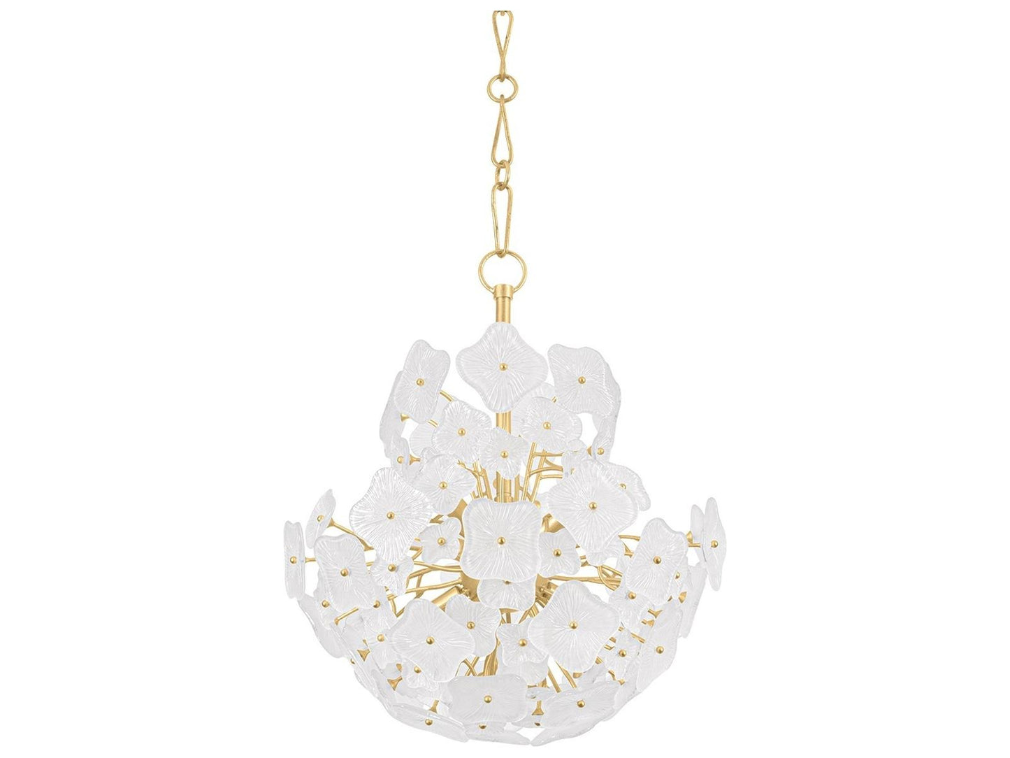 Hudson Valley Barrytown 7-Light Chandelier in Vintage Gold Leaf and Piastra Glass