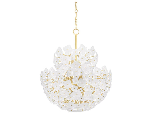Hudson Valley Barrytown 13-Light Empire Chandelier in Vintage Gold Leaf and Piastra Glass