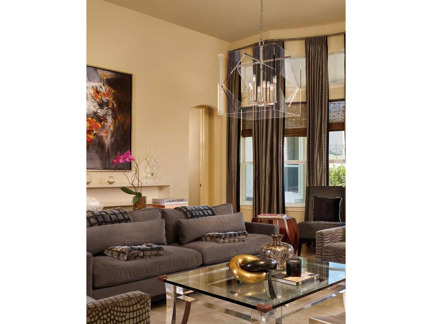 Hudson Valley Travis 8-Light Polished Nickel Chandelier with Clear Acrylic