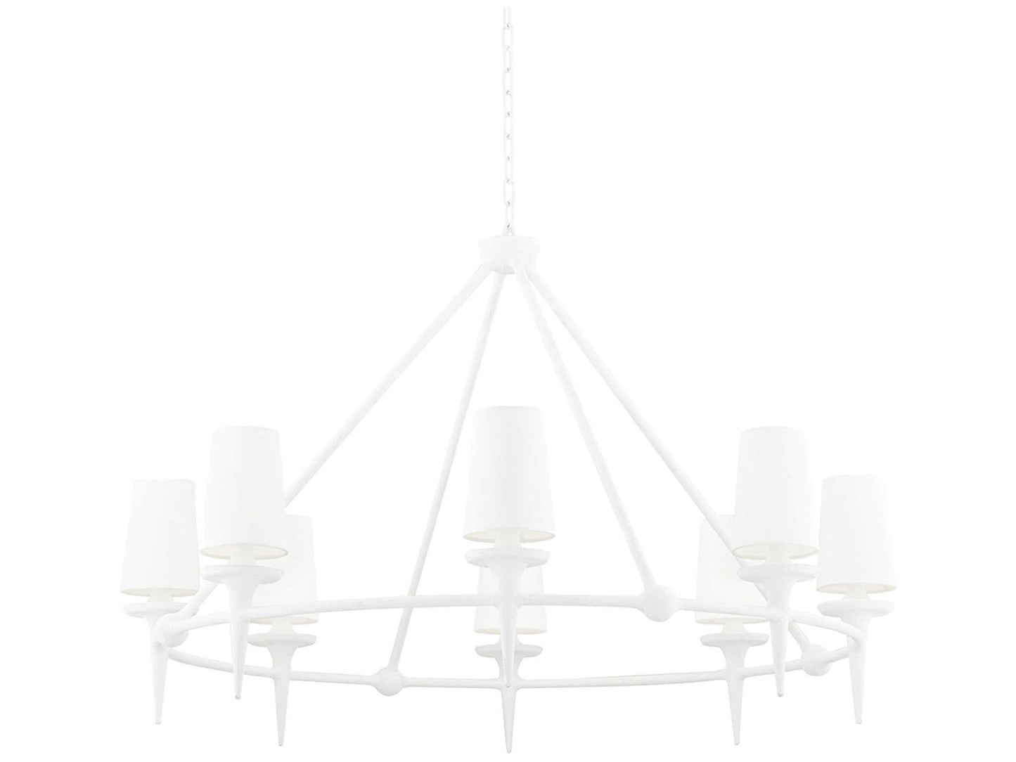 Hudson Valley 8-Light Torch Chandelier in White Plaster