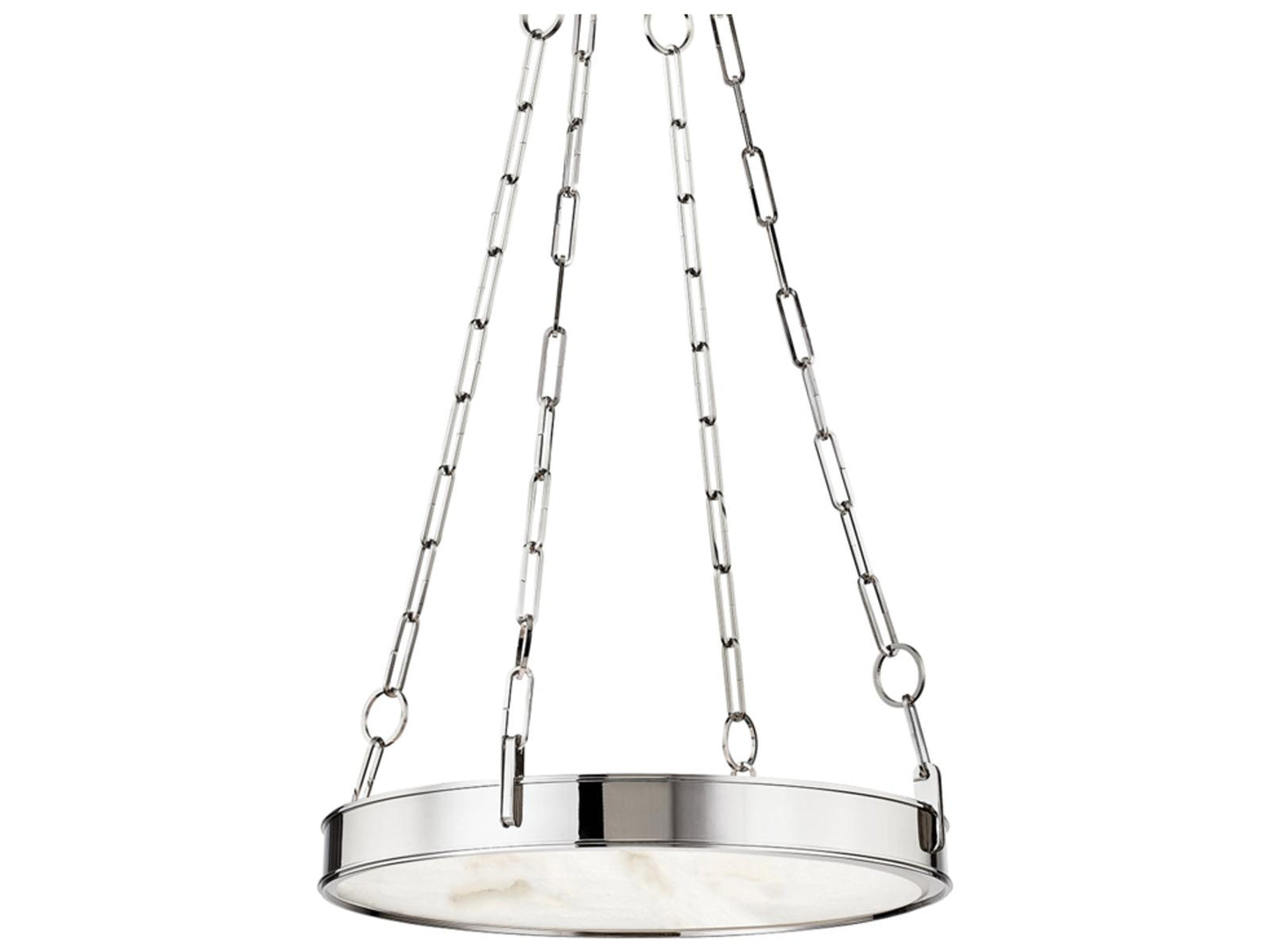 Hudson Valley Kirby 1-Light Round Chandelier in Polished Nickel with White Alabaster