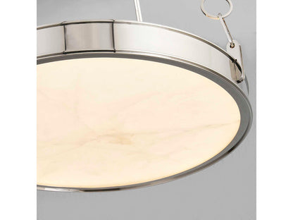 Hudson Valley Kirby 1-Light Round Chandelier in Polished Nickel with White Alabaster