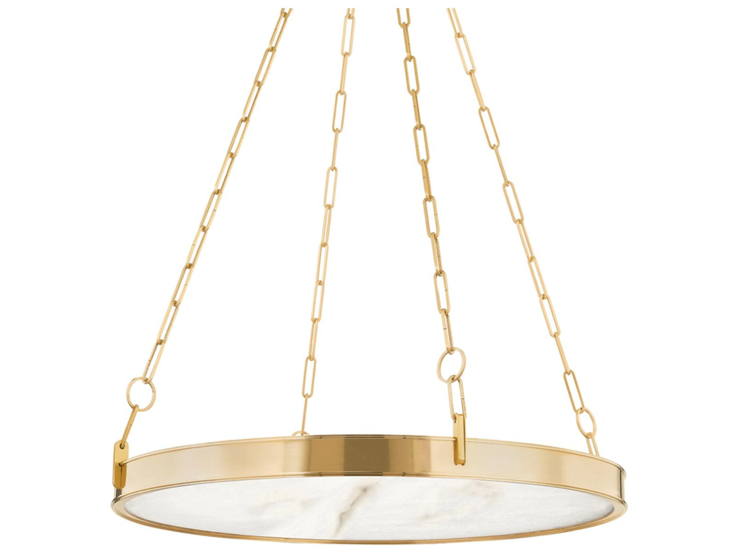 Hudson Valley Kirby 1-Light Aged Brass LED Chandelier with White Alabaster Shade