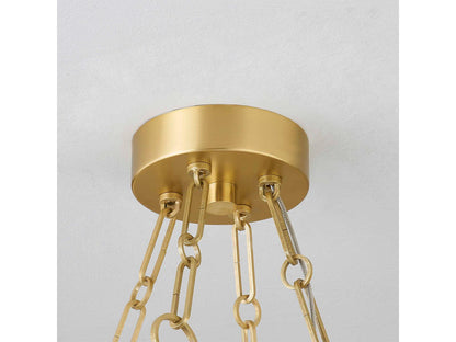 Hudson Valley Kirby 1-Light Aged Brass LED Chandelier with White Alabaster Shade
