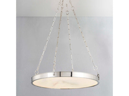 Hudson Valley Kirby LED Round Chandelier in Polished Nickel with White Alabaster