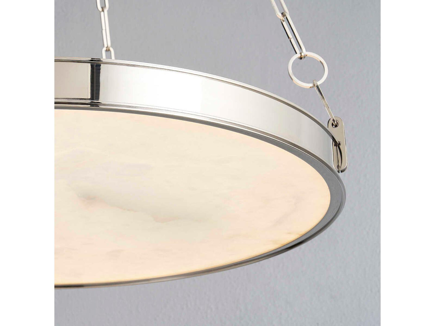 Hudson Valley Kirby LED Round Chandelier in Polished Nickel with White Alabaster