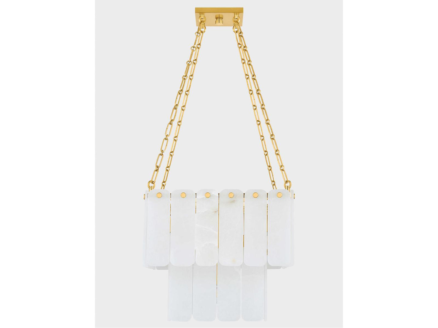 Hudson Valley Moissanite 17-Light Tiered Chandelier in Aged Brass White Alabaster