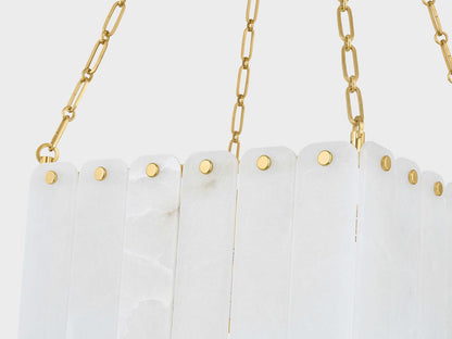Hudson Valley Moissanite 17-Light Tiered Chandelier in Aged Brass White Alabaster