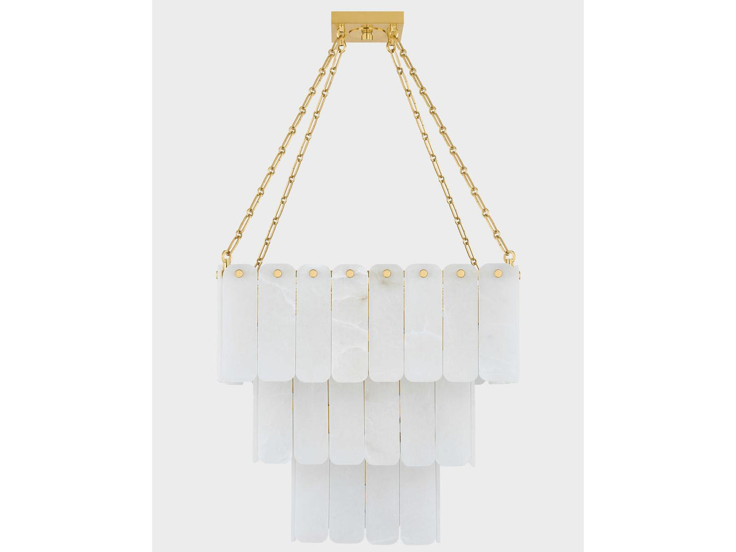 Hudson Valley Moissanite 33-Light Tiered Chandelier in Aged Brass with Alabaster