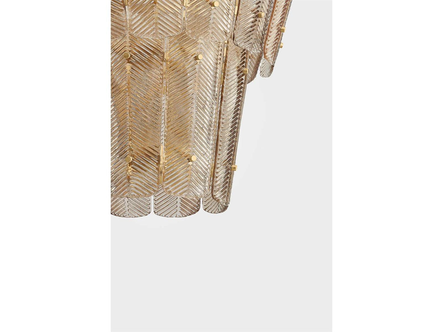Hudson Valley Cassian 10-Light Vintage Gold Leaf Tiered Chandelier with Light Bronze Glass