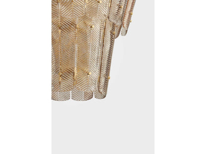 Hudson Valley Cassian 10-Light Vintage Gold Leaf Tiered Chandelier with Light Bronze Glass