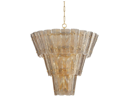Hudson Valley Cassian 18-Light Tiered Chandelier in Vintage Gold Leaf