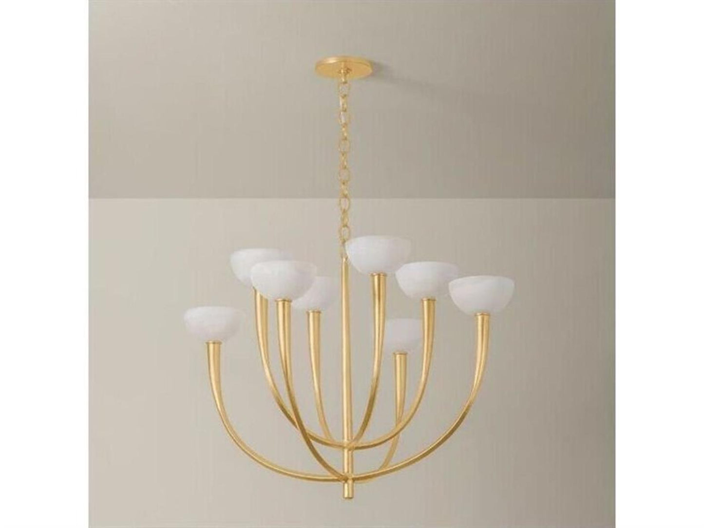 Hudson Valley Maywood 8-Light Chandelier in Vintage Gold Leaf with Onyx Shades