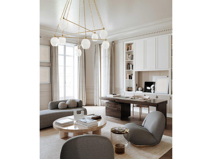 Hudson Valley Asbury Park 8-Light Chandelier in Aged Brass with Glass Globes