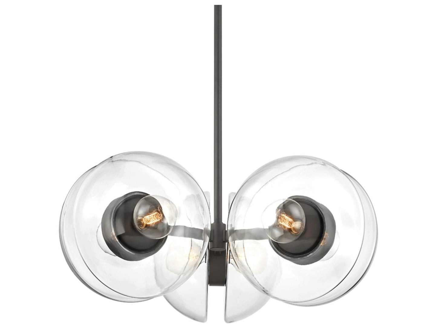 Hudson Valley Kert 6-Light Round Chandelier in Black Brass with Clear Glass