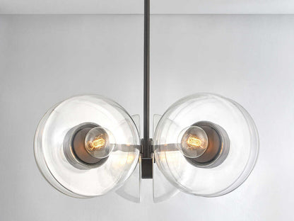 Hudson Valley Kert 6-Light Round Chandelier in Black Brass with Clear Glass