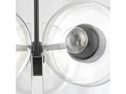 Hudson Valley Kert 6-Light Round Chandelier in Black Brass with Clear Glass