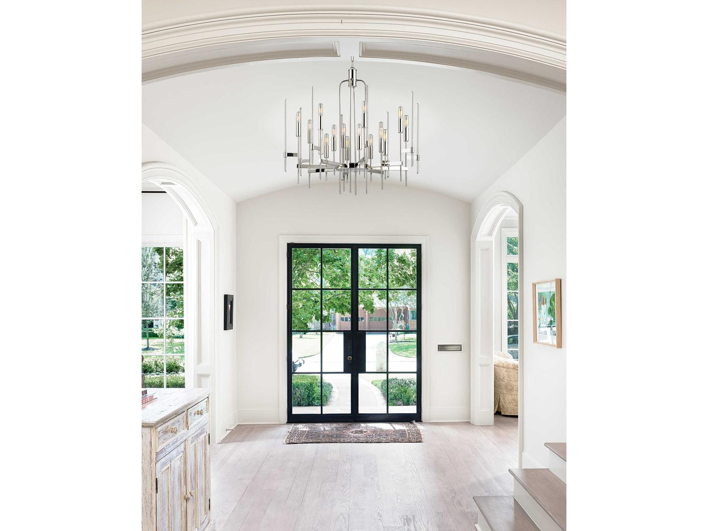 Hudson Valley 16-Light Bari Chandelier in Polished Nickel with Clear Glass
