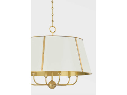 Hudson Valley Cambridge 6-Light Aged Brass Off White Candelabra Chandelier