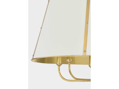 Hudson Valley Cambridge 6-Light Aged Brass Off White Candelabra Chandelier