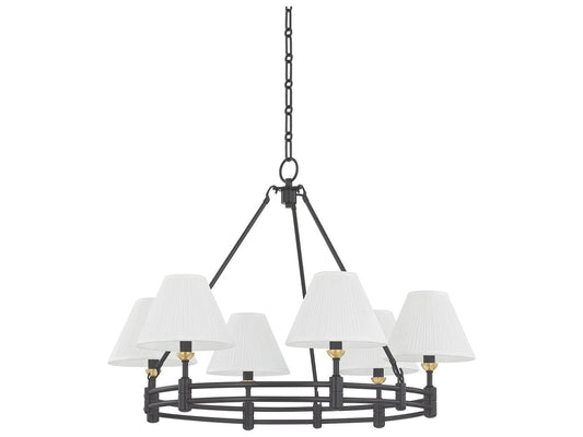 Hudson Valley Howard 6-Light Chandelier in Aged Brass and Distressed Bronze