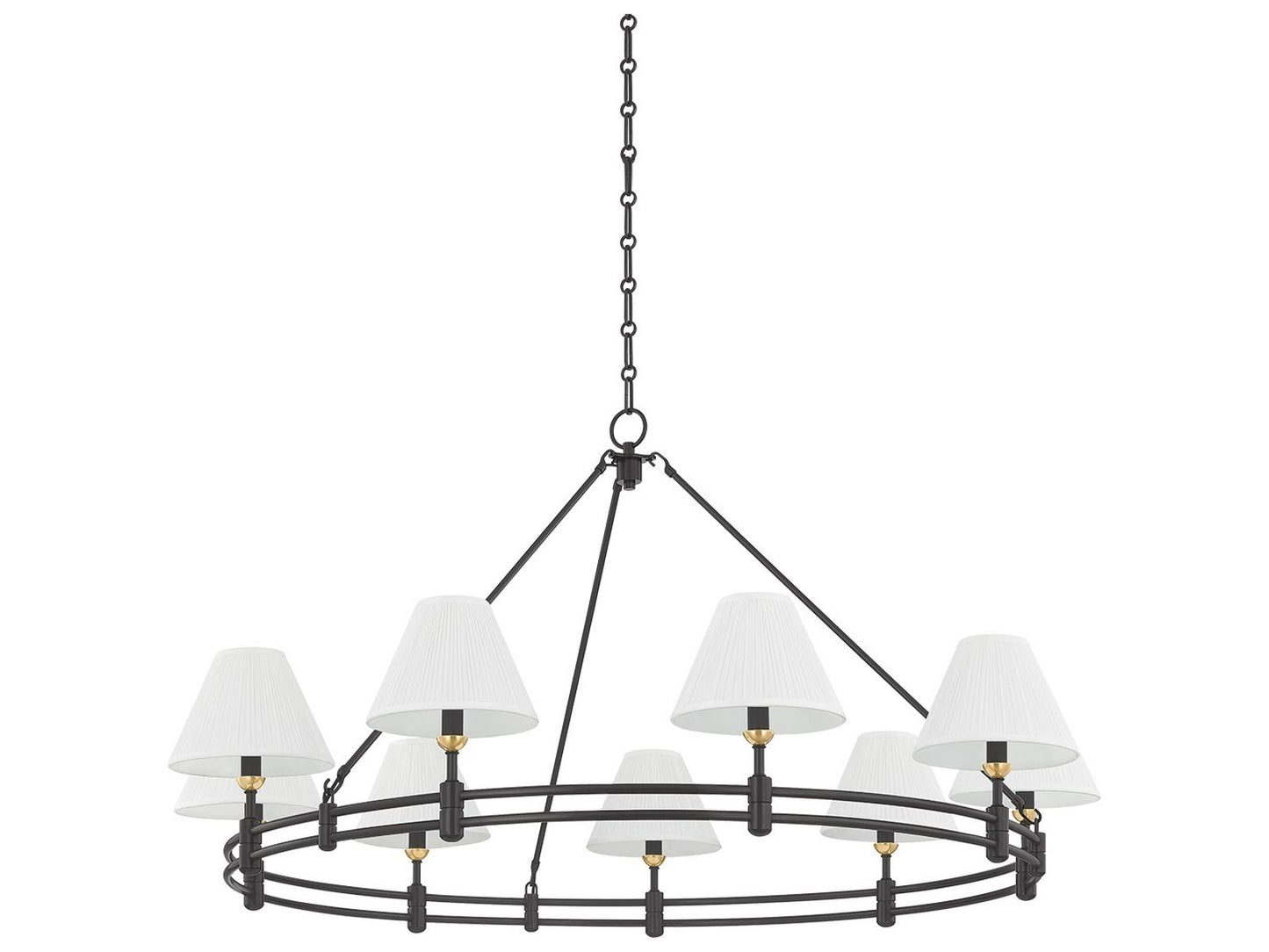 Hudson Valley Howard 9-Light Candelabra Chandelier in Aged Brass and Distressed Bronze