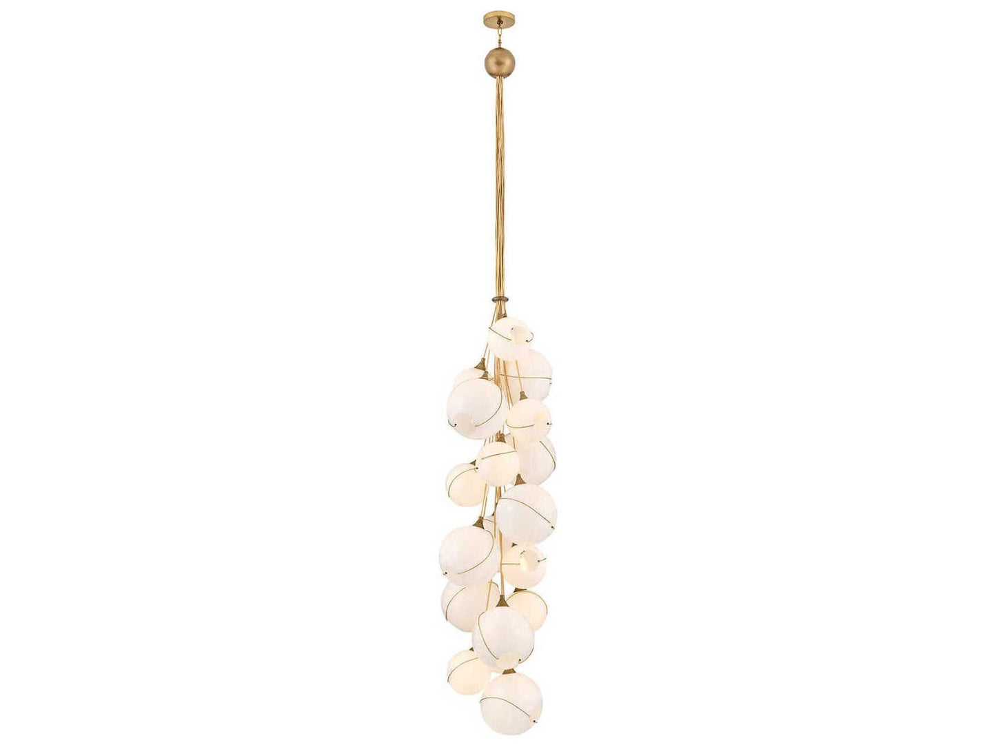 Hinkley Skye 18-Light Heritage Brass Globe Chandelier with Cased Opal Glass
