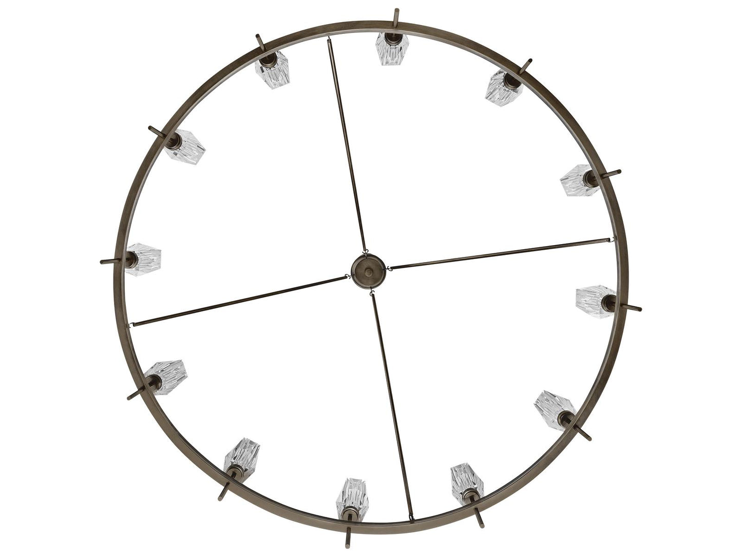 Hinkley Ana 12-Light Extra Large Single Tier Chandelier in Black Oxide with Crystal Shades