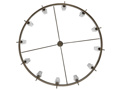 Hinkley Ana 12-Light Extra Large Single Tier Chandelier in Black Oxide with Crystal Shades