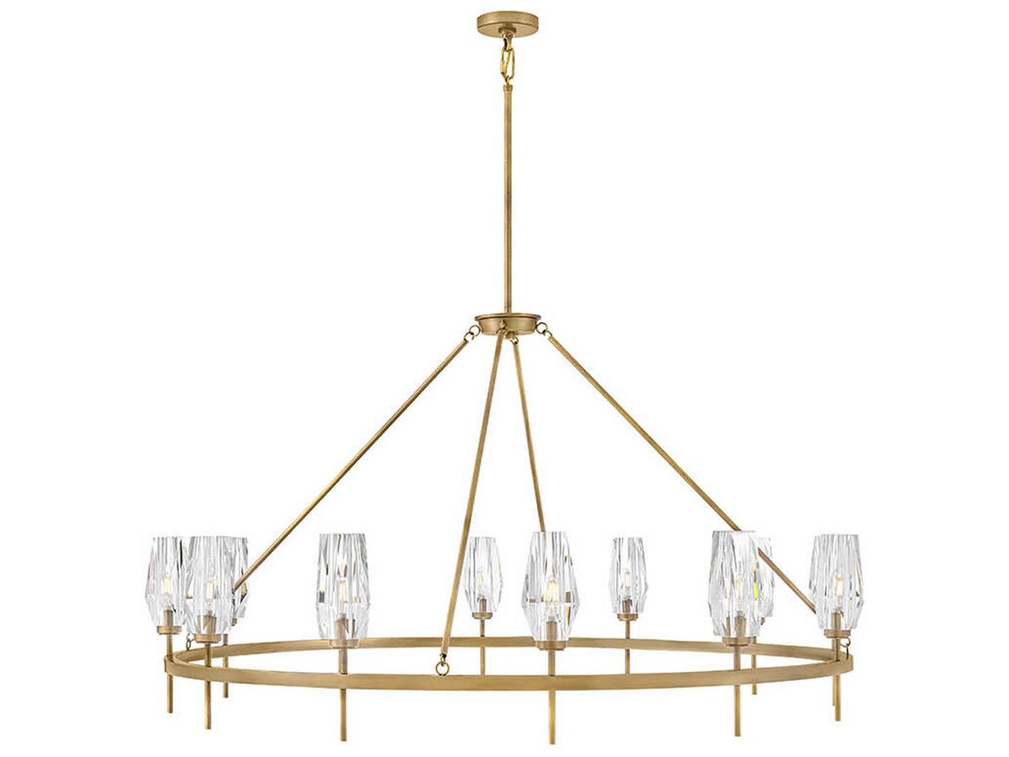Hinkley Ana 12-Light Extra Large Candelabra Chandelier in Heritage Brass